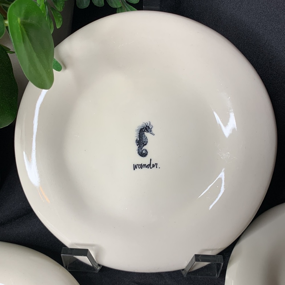 Set of 4 Rae Dunn Coastal Life 6” appetizer plates - Picture 2 of 9